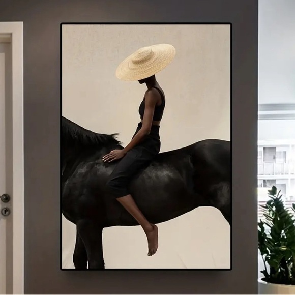 Stunning African American woman Elegant Equestrian Canvas unframed print - Picture 5 of 13